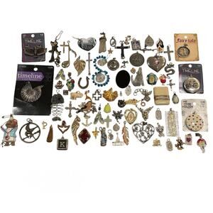 84 Pieces Mixed Vintage Modern Pendant Charm Lot Jewelry Making Craft Repurpose